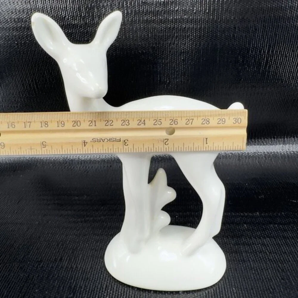 Vintage CALIFORNIA Pottery Metlox Baby Deer Fawn Figurine White Hand Made‎ VTG